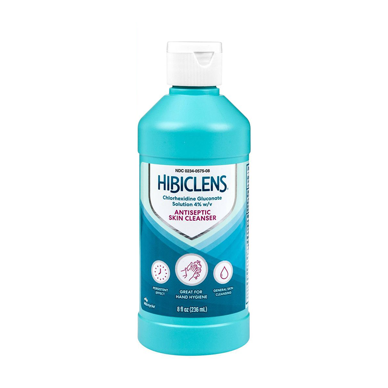Bottle of chlorohexidine gluconate body wash.