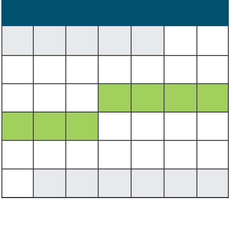 Calendar with the week before surgery highlighted.